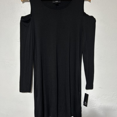AGB Black Shirt Dress Cold Shoulder Large NWT $69 Womens Dress | eBay
