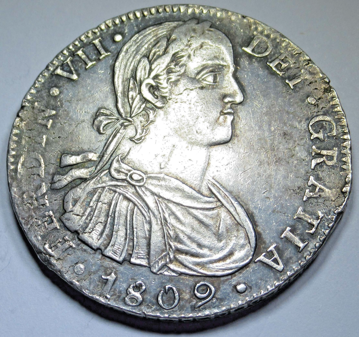 1809 XF-AU Spanish Mexico 8 Reales Genuine Colonial Dollar Pirate