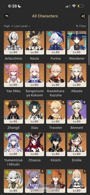 Genshin Impact AR 57 NA,  47:5 Stars account