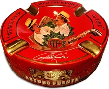 Limited Edition Large 9 Inch Arturo Fuente Porcelain Cigar Ashtray Red