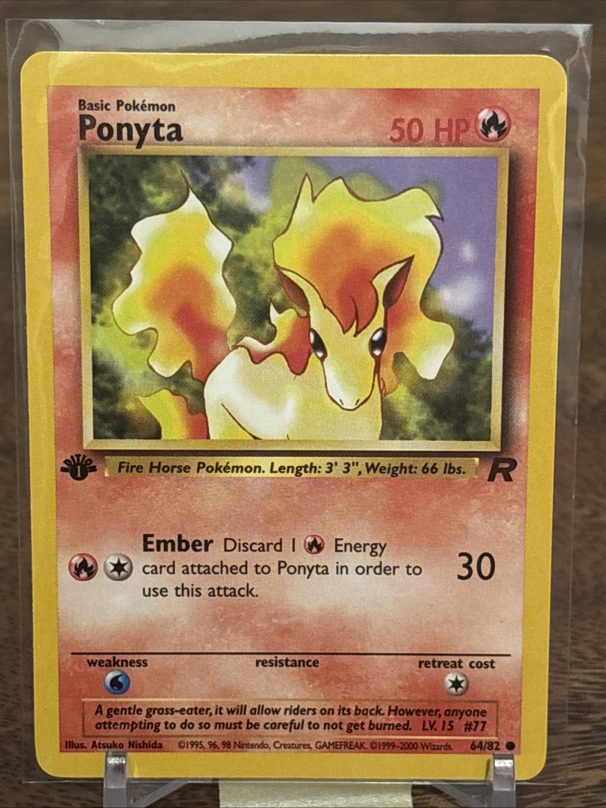 Pokemon TCG: Ponyta 64/82 Team Rocket 1st Edition WOTC - NM