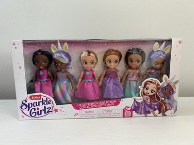 ZURU Sparkle Girlz Little Friends Collection 6 Mini Princess Unicorn Dolls NIB