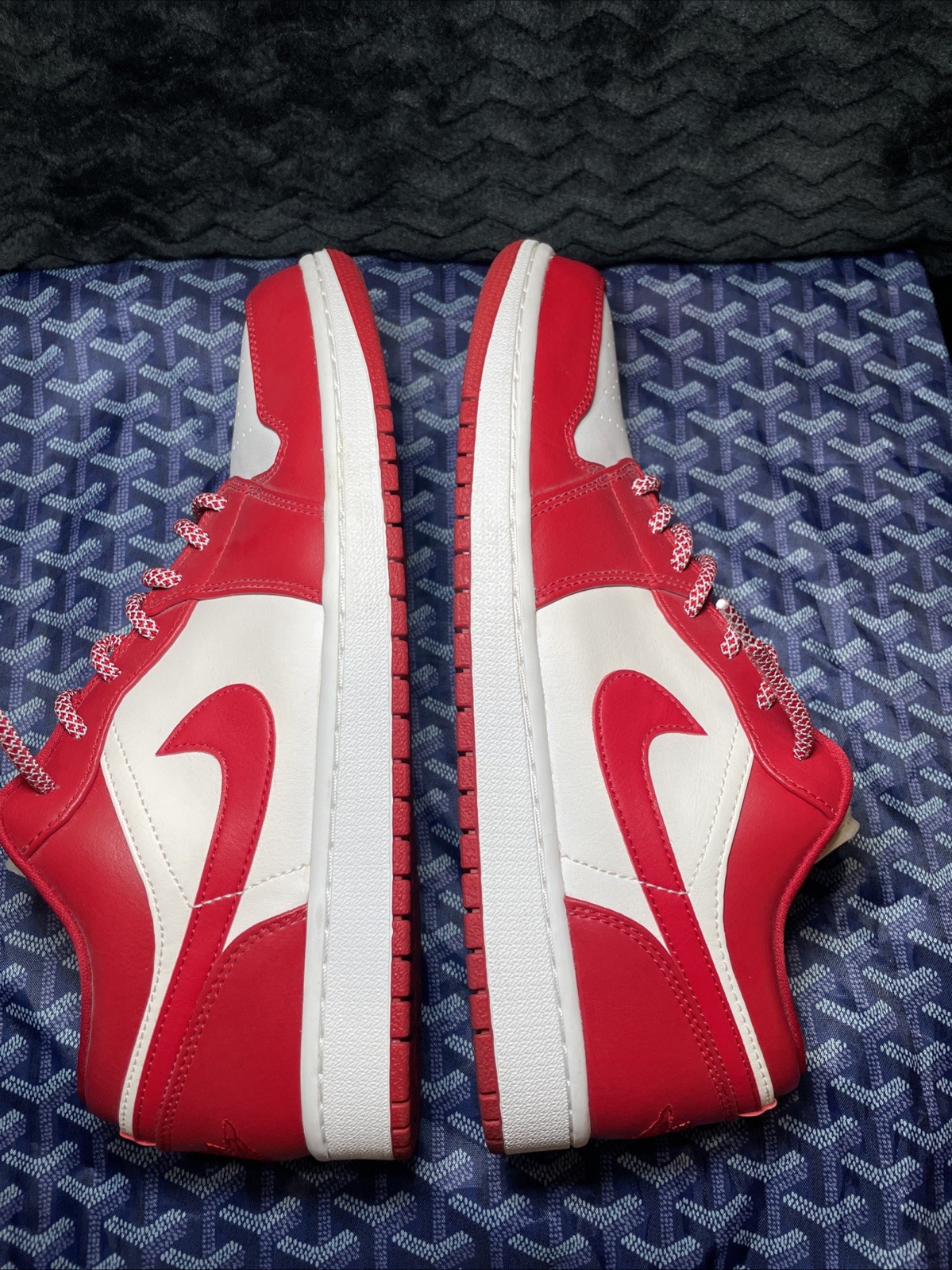 Nike Air Jordan 1 Low Gym Red White- Sz 10.5 Men's -VERY CLEAN- Reflective Laces thumbnail 6
