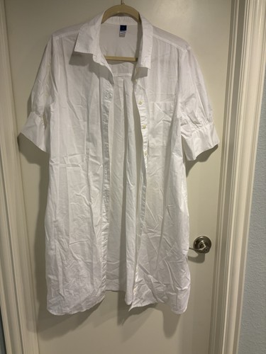 Old Navy Damen-Strandkleid weiß Knopfleiste groß
