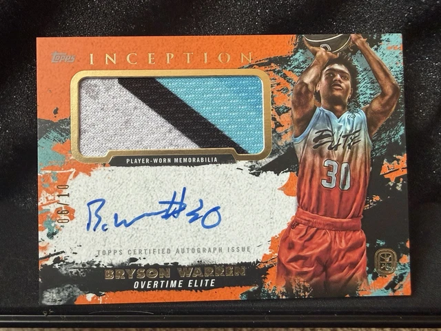2021-22 Topps Inception OTE Overtime Elite Bryson Warren /10 Patch auto