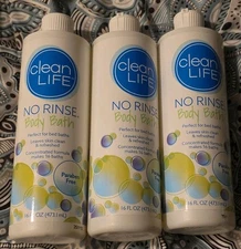 No Rinse BODY BATH by CLEANLIFE 16oz (  3 Bottles )  