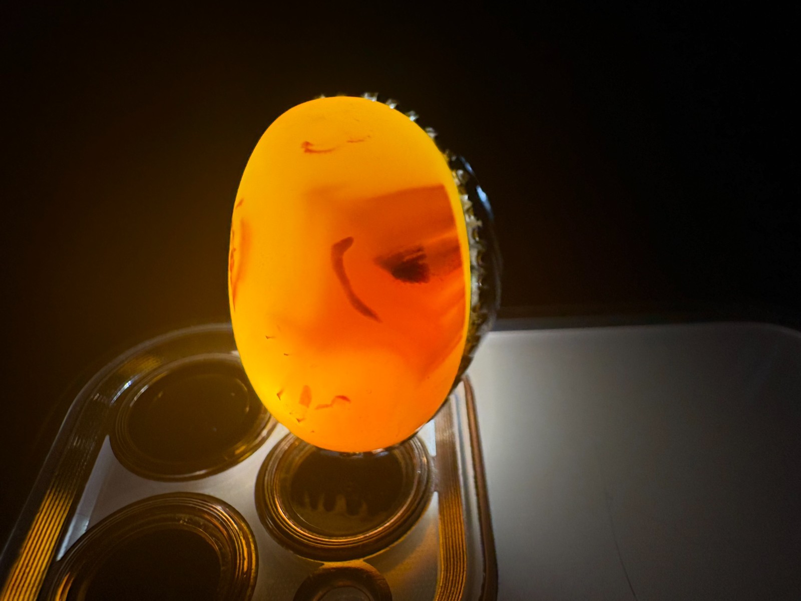 925 Sterling Silver Ring Cabochon Agate Ring Hand… - image 10