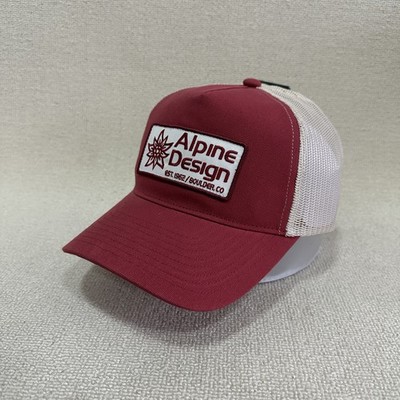 Alpine Design Trucker Snapback Burgundy Off-White Mesh Back One Size Retro