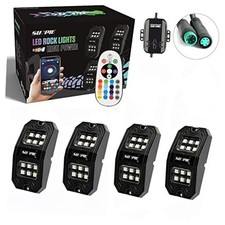 4 Pods Upgraded 210 Degrees Wide Angle RGBW Rock Lights APP/Voice Mode 4Pcs