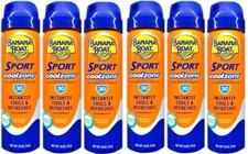 6 Pack of BANANA BOAT SPORT COOL ZONE SPRAY SPF 30 1.8oz