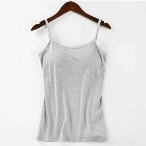 Camisole with Built in Bra Women Tank Tops Padded Bra Vest Undershirt Sleeveless - Picture 3 of 43