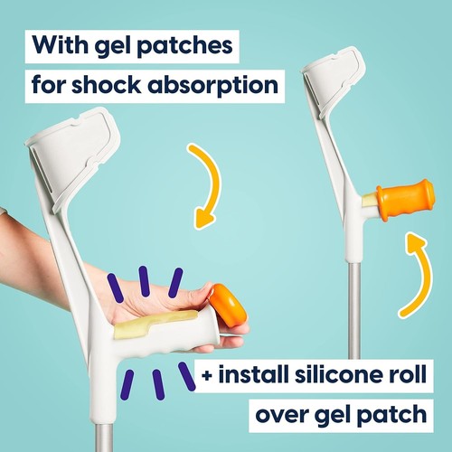 MySleeve - Crutch Handle Covers set of 2 with Soft Gel Pads, Prevent Falling ... - Picture 6 of 8