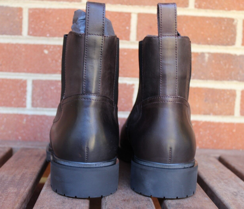 Botas Chelsea Ross & Snow para Hombre Talla 10.5 Cuero Marrón Puntera Hechas a Mano en Italia - Imagen 10 de 15