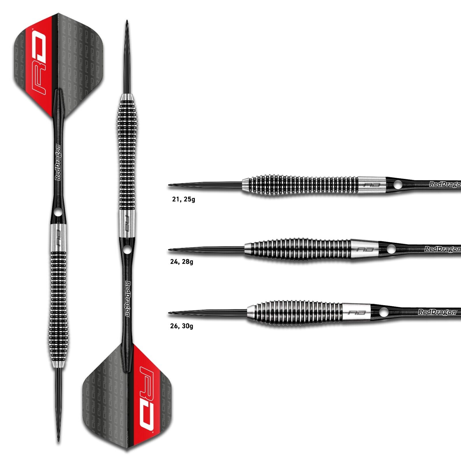 RED DRAGON Flightmasters Tungsten Darts Set  21g,22g,23g,24g,25g,26g,28g,29g,30g