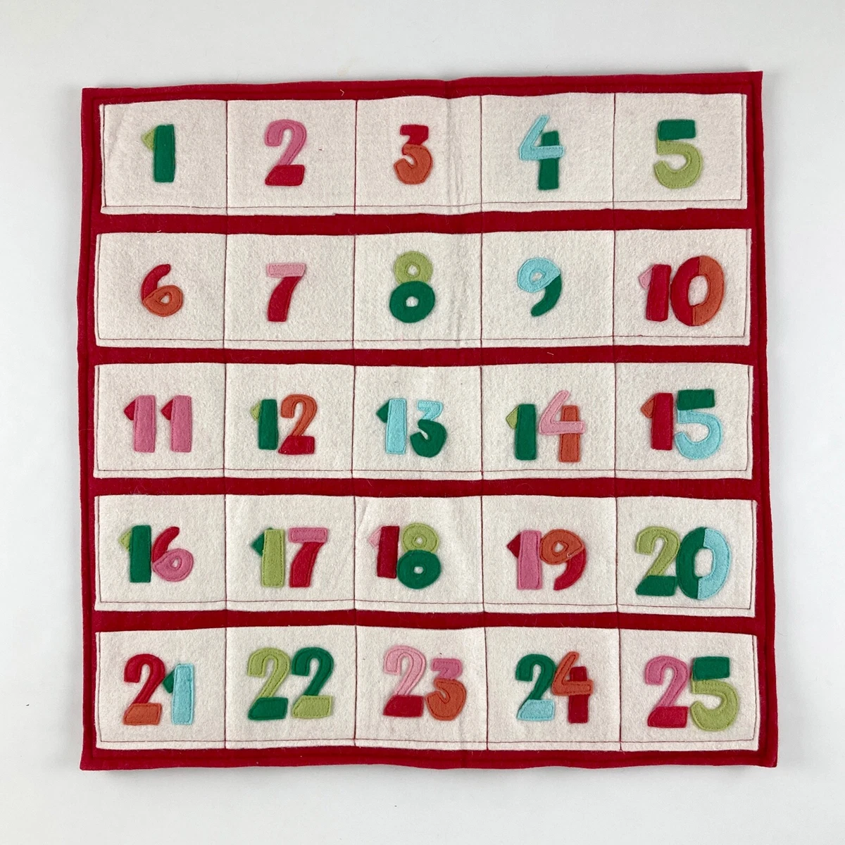 Christmas Pocket Advent Calendar Felt Pillow Cover Case by Garnet Hill  20x20 in | eBay