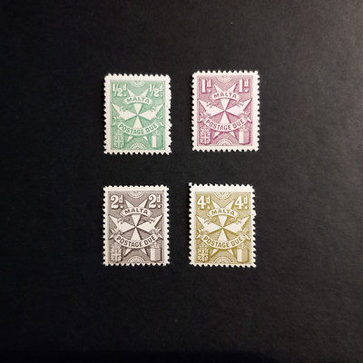 MALTA 1967 / STEUERMARKEN - MALTESERKREUZ, SERIE VON 4 UNBESCHÄDIGTEN WERTEN POSTFRISCH **