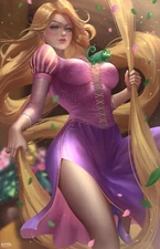 Princess Rapunzel Tangled Anime Sexy Girl HD Print Canvas Manga Poster SFW