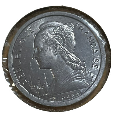 French Reunion 1 Franc 1948 Coin France Republic Uncirculated Km#6 Aluminum Rare
