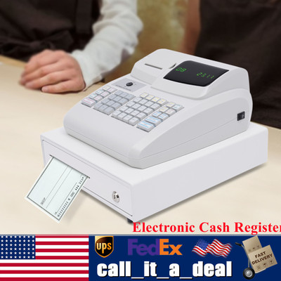Electronic Cash Register Drawer W/Key Pos 6 Digits Led Display Restaurant Retail