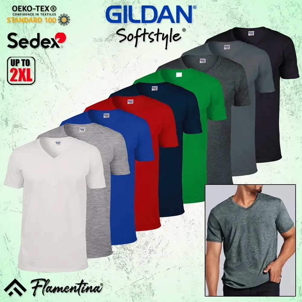 Gildan Rundhalsshirt Gildan Herren T-Shirt Shirts Baumwolle Rundhals Kurzarm Shirt Sport