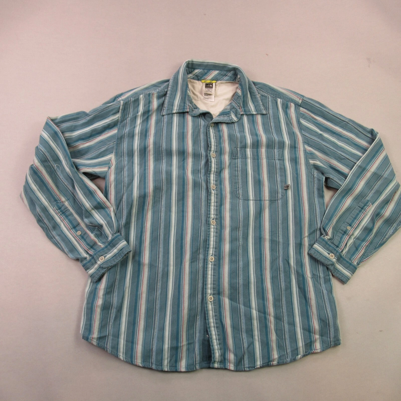 North Face Shirt Mens Medium Button Front Long Sleeve Pocket Outdoor
