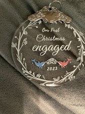 NEW Our First Christmas Engaged Ornament 2023, Engagement Gifts for Couples   