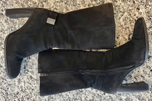 GUCCI by Tom Ford Era ~ Black Suede Boots w/Silver Buckle Accent ~ 36C