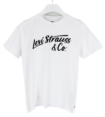 LEVI'S T-Shirt Herren S (SMALL) Kurzarm Rundhals Trikot Weiß
