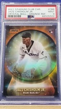 Jazz Chisholm Jr. - 2021 Stadium Club Chrome Crystal Ball Orange Refractor PSA 9