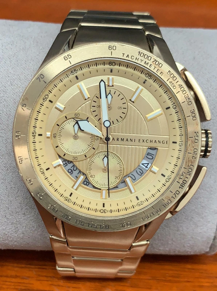 Armani Exchange Zero Light Chronograph Champagne Dial Gold plated