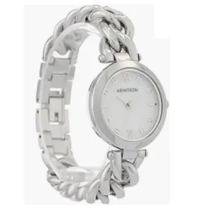 Armitron Women Silver White Genuine Crystal Accented Bracelet Round Luxury Watch Amazon.com: Armitron Women main image 4