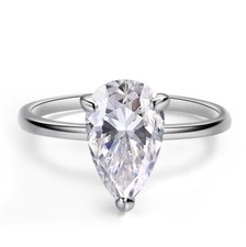 1-4ct Pear Cut Moissanite Solitaire Engagement Wedding Ring 925 Sterling Silver