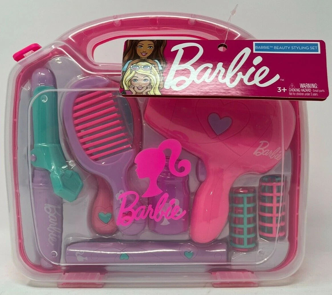 Barbie Beauty Styling Set Curling Iron Hair Dryer Rollers Comb