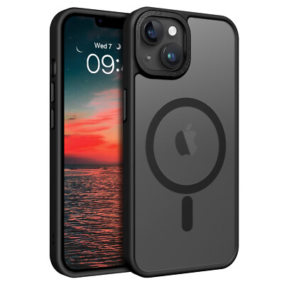 For iPhone 11 13 14 15 16 Pro Max/Plus/Pro Case MagSafe Magnetic Shockproof Blac