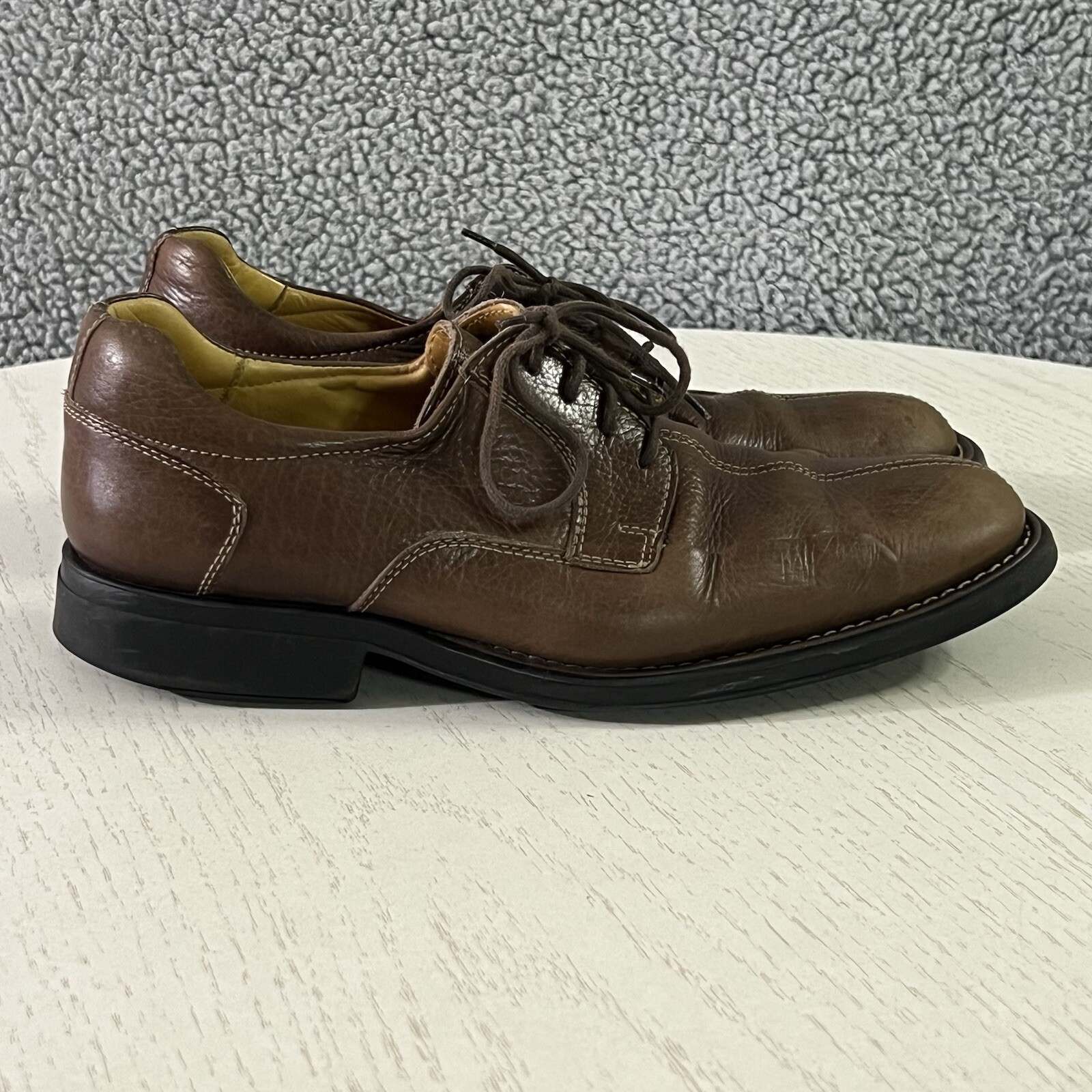 SAOLA Scarpe Belvedere Uomo 8.5D Pelle Marrone Bay Bridge Cucitura Centrale Derby
