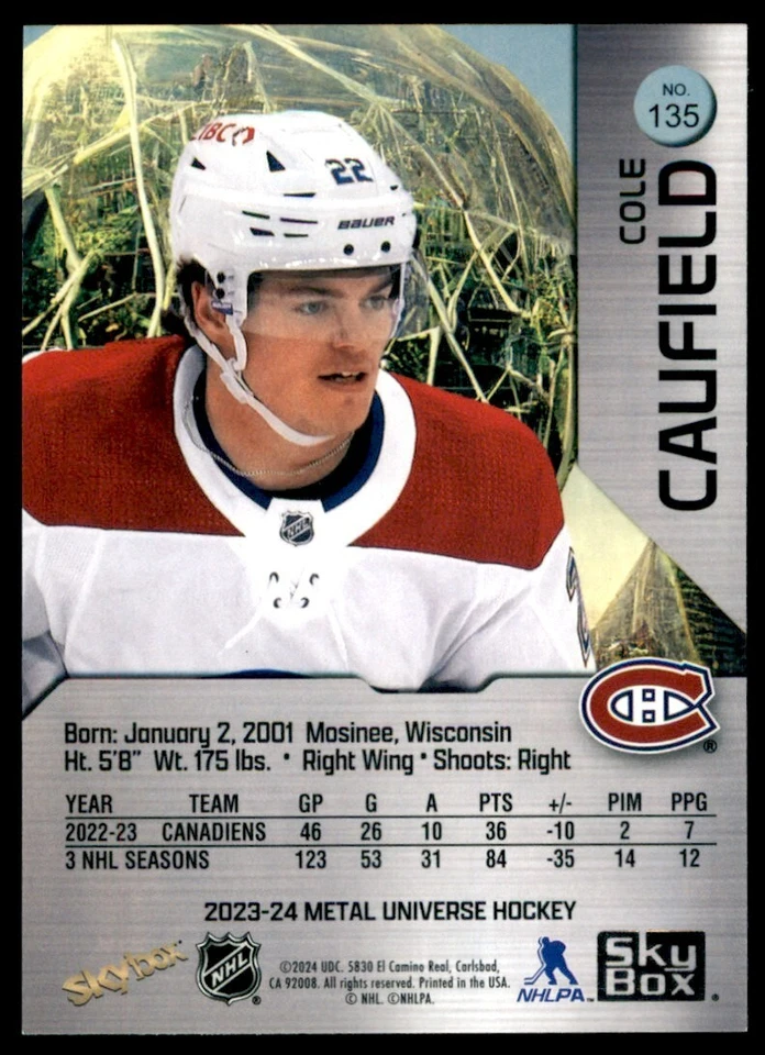 2023-24 UD SKYBOX METAL UNIVERSE HOCKEY BASE CARDS - Stars - Rookies - UPICK - Image 2 of 2