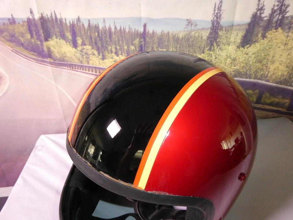 Casco CBX Honda Rojo Negro Cara Completa '79 XL Hondaline Shoei Britestripe S/S Hawk Foto 3 de 4