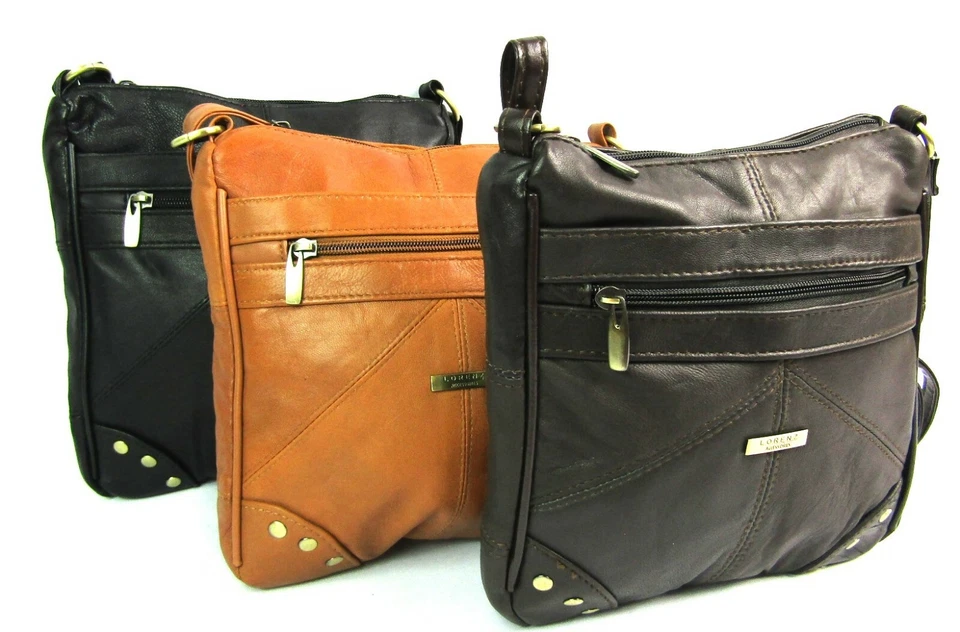 Ladies Womens High Quality Genuine Super Soft Leather Crossover Body Handbag Bag - Image 2 of 4