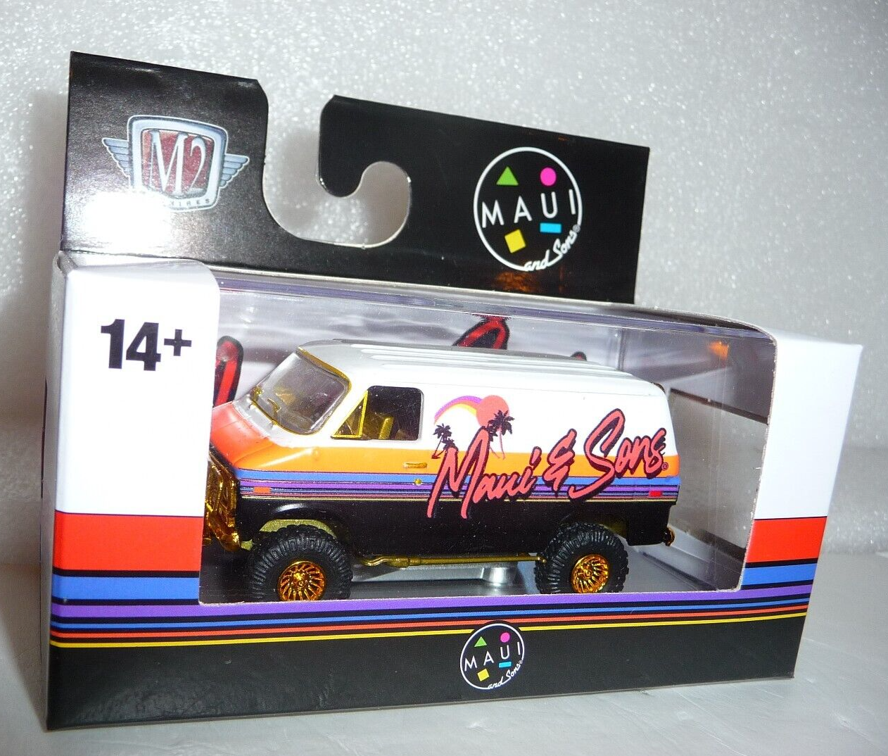 M2 Machines Maui & Sons Gold Chase 1971 Chevrolet Van G10 1:64 Diecast