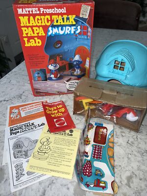 PEYO 1983 MATTEL PRESCHOOL MAGIC TALK PAPA SMURF'S LAB READ