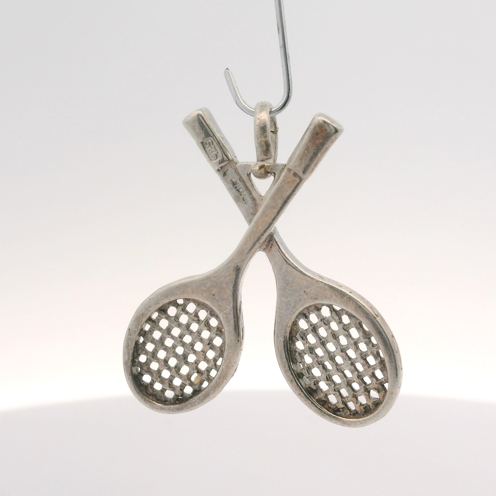 Rare Vintage Sterling Silver Tennis Rackets Charm