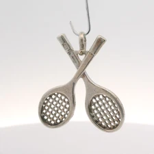 Rare Vintage Sterling Silver Tennis Rackets Charm