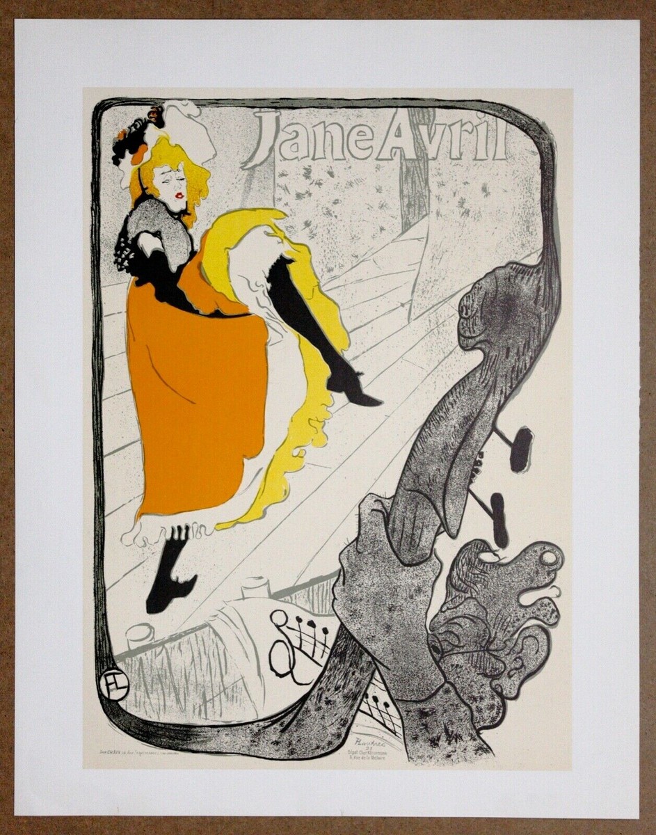 Toulouse Lautrec Jane Avril Jardin de Paris Original 1960 1st Ltd