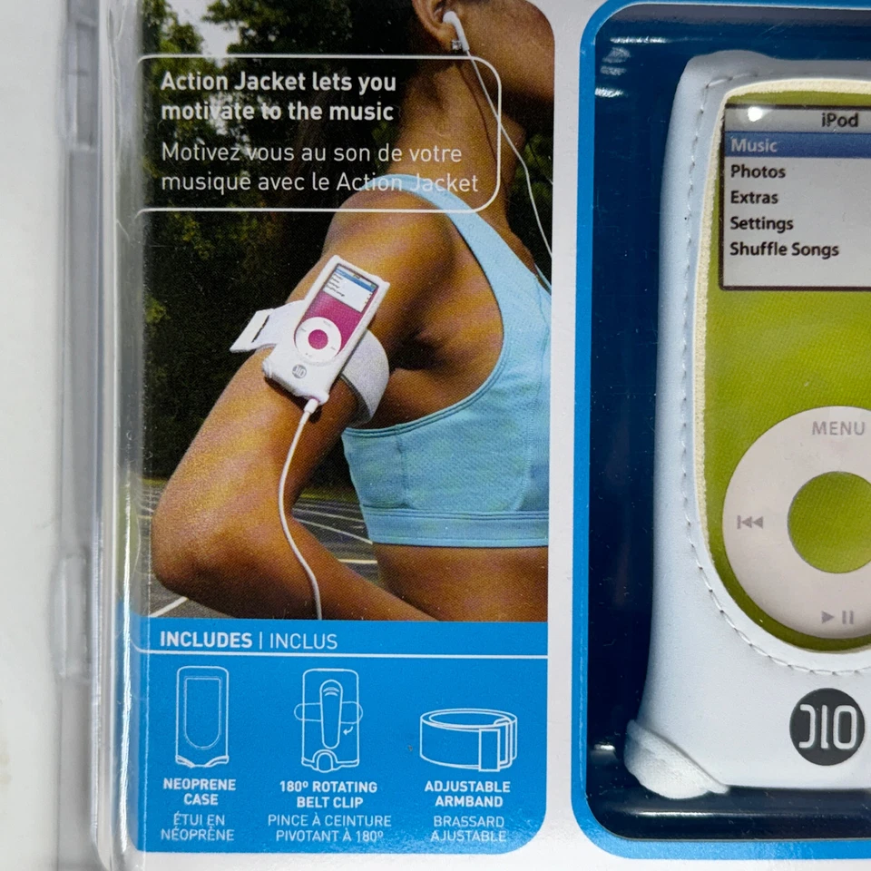 DLO Action Jacket Sport Ready Neoprene Case iPod Nano White Belt Clip Arm Band - Image 3 of 4