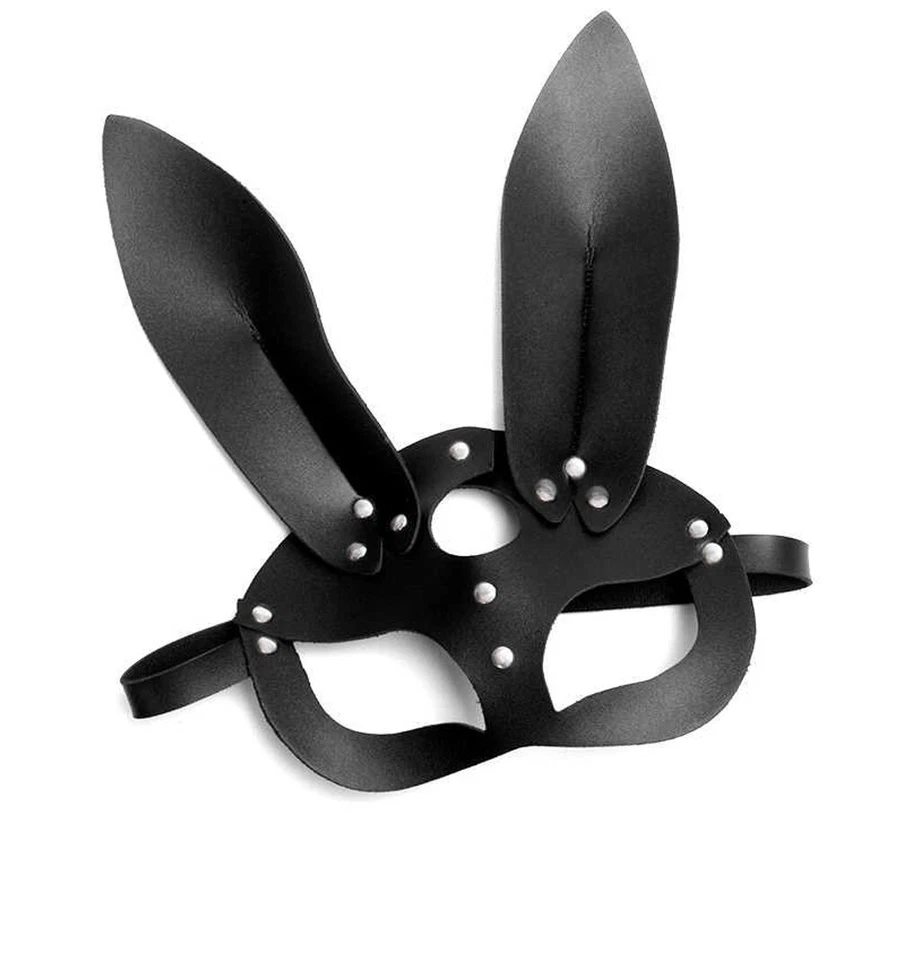 Hase Kaninchen Maske Ohren Kunstleder Deluxe Hasenohren Maskerade Halloween Maske - Bild 2 von 2
