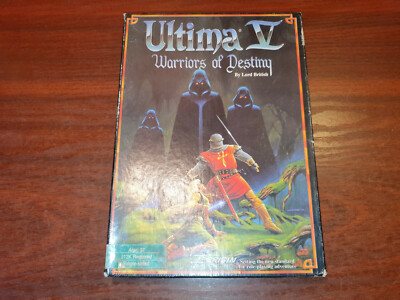 ATARI ST - ULTIMA V 5 WARRIORS OF DESTINY #G102a CIB COIN & MAP