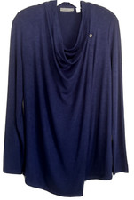 Susan Graver Lifestyle Cross Over Cardigan Sweater Sz S Blue A454561 Women WG3