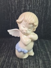 morena porcellana angelo smorfioso decorato con astuccio h cm 9,5