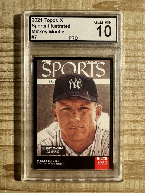 Mickey Mantle Topps X Sports illustrated Cover Cards NY Yankees PRO Graded 10