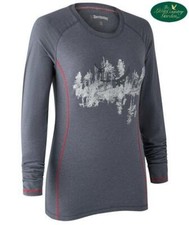 Deerhunter Lady Hazel Long Sleeve Tshirt Iron Melange Winter Woodland Country